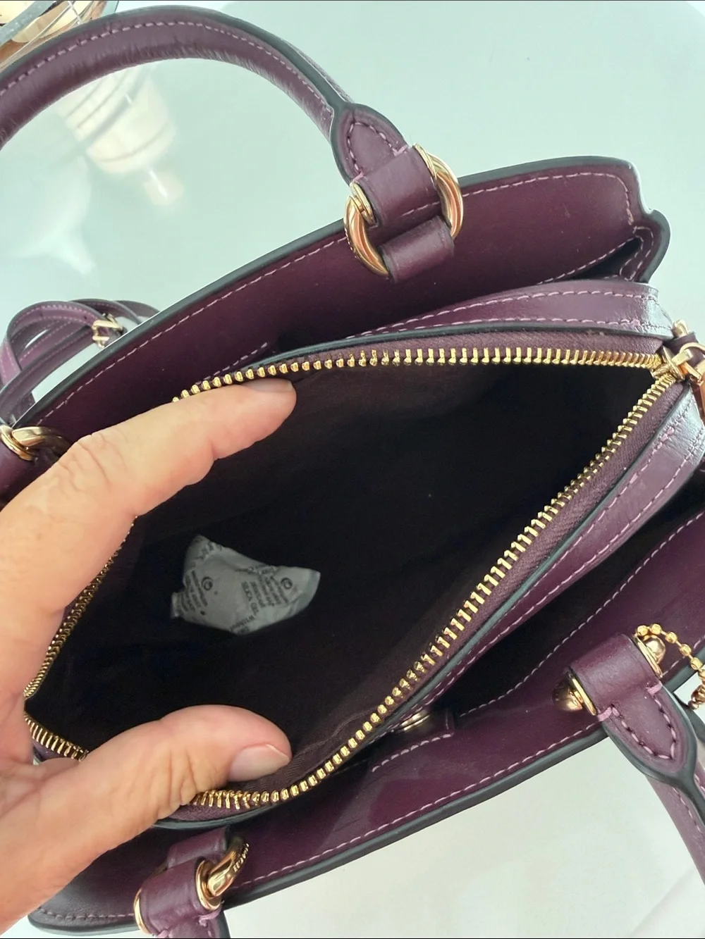 Coach mini Lillie colorblock purple never used